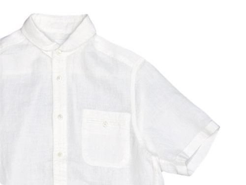 maillot sunset linen round work S/S shirts WHITE