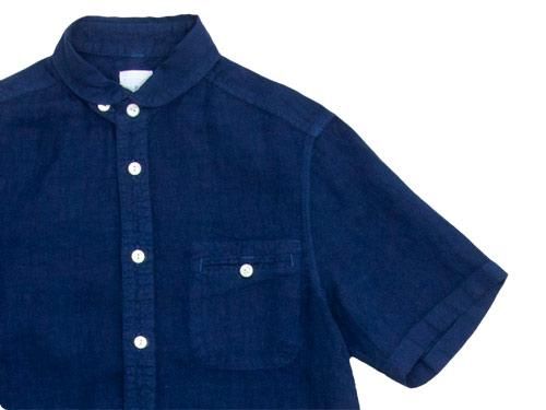 maillot sunset linen round work S/S shirts NAVY