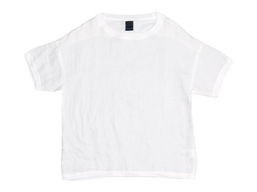 maillot crew neck linen shirts T WHITE