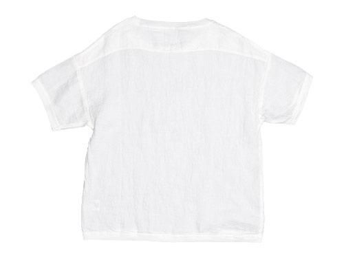 maillot crew neck linen shirts T WHITE