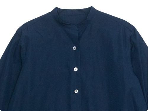 Atelier d'antan Appelʥڥ Stand Collar P/O Long Shirts NAVY