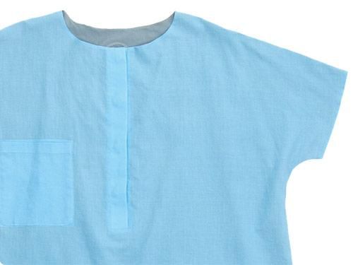 Atelier d'antan Nadar Khadi Blouse LIGHT BLUE x GRAY