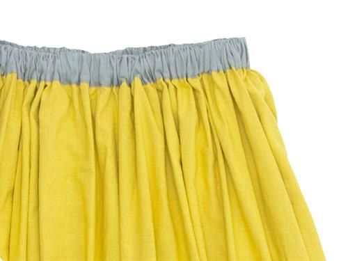 Atelier d'antan Boulleʥ֡ Reversible Gathered Skirt YELLOW x GRAY
