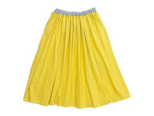 Atelier d'antan Boulleʥ֡ Reversible Gathered Skirt YELLOW x GRAY