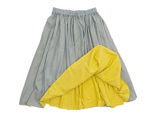 Atelier d'antan Boulleʥ֡ Reversible Gathered Skirt YELLOW x GRAY