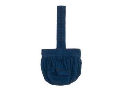 Atelier d'antan Carolʥ Round Bag Cotton NAVY CHECK