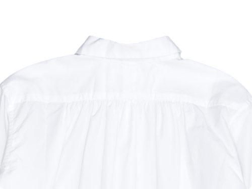blanc round collar school shirts WHITE