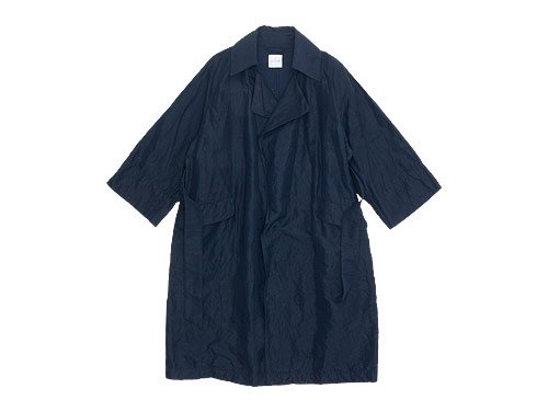 TOUJOURS Over Sized Wide Sleeve Wrap Coat NAVY