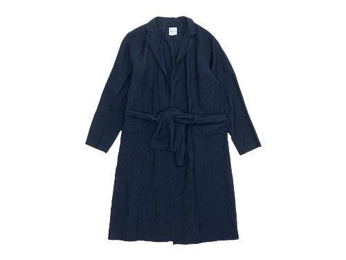 TOUJOURS Tailored Collar Robe Coat NAVY