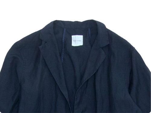 TOUJOURS（トゥジュー） Tailored Collar Robe Coat NAVY