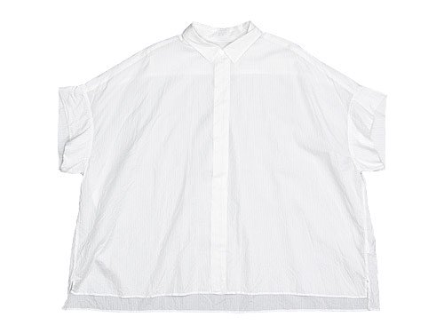 TOUJOURS Short Sleeve Wide Shirts SMOKE WHITE