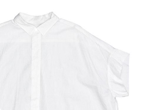 TOUJOURS Short Sleeve Wide Shirts SMOKE WHITE