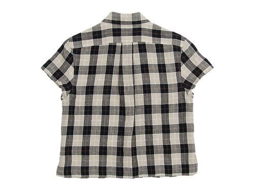 MARGARET HOWELL LINEN TARTAN CHECK S/S SHIRTS 010BLACK̥ǥ