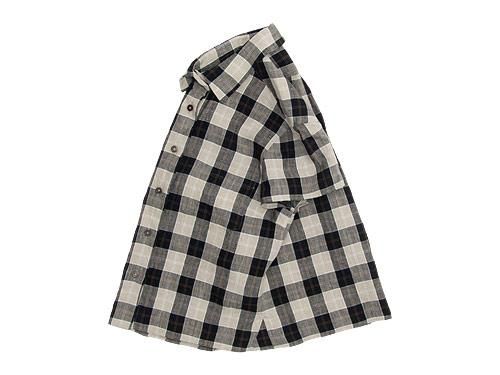 MARGARET HOWELL LINEN TARTAN CHECK S/S SHIRTS 010BLACK̥ǥ