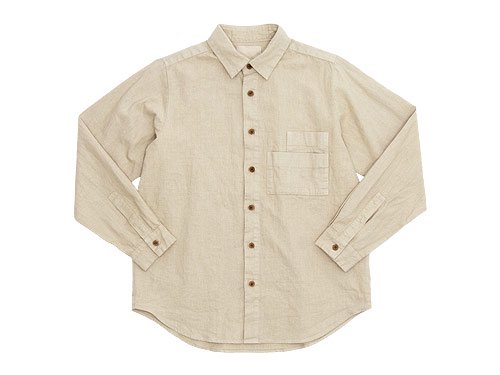 THE HINOKI リネンコットン Wポケットワークシャツ BEIGE