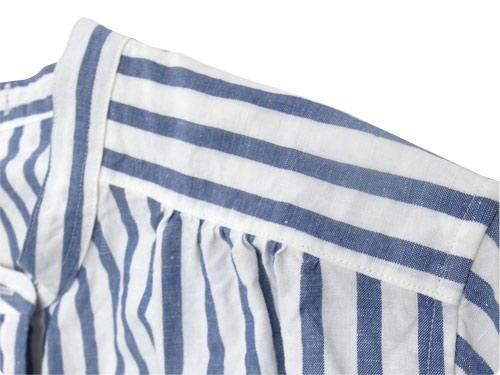 MARGARET HOWELL BOLD STRIPE NO COLLAR SHIRTS 110BLUE̥ǥ