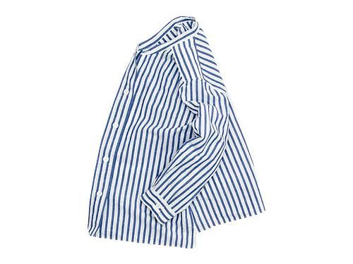 MARGARET HOWELL BOLD STRIPE NO COLLAR SHIRTS 110BLUE̥ǥ