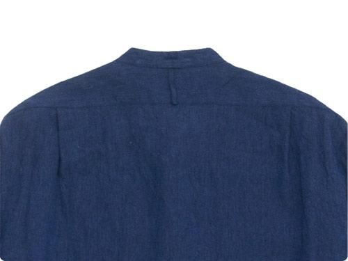 MARGARET HOWELL SOLID LINEN NO COLLAR P/O SHIRTS 120NAVY ̥󥺡