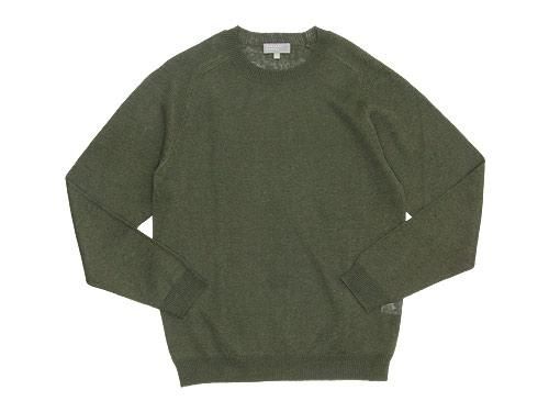 MARGARET HOWELL MELANGE LINEN KNIT 180DARK OLIVE 〔メンズ〕