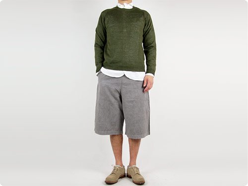 MARGARET HOWELL MELANGE LINEN KNIT 180DARK OLIVE ̥󥺡