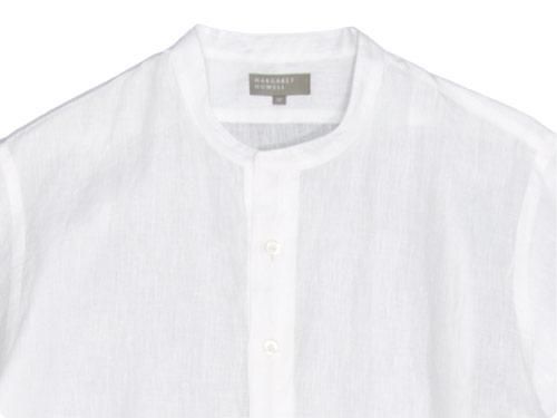 MARGARET HOWELL SHIRTING LINEN NO COLLAR P/O SHIRTS 030WHITE ̥󥺡