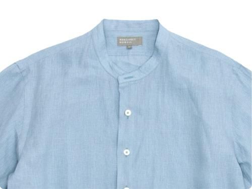 MARGARET HOWELL SHIRTING LINEN NO COLLAR P/O SHIRTS 112BLUE ̥󥺡