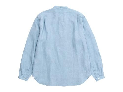 MARGARET HOWELL SHIRTING LINEN NO COLLAR P/O SHIRTS 112BLUE ̥󥺡