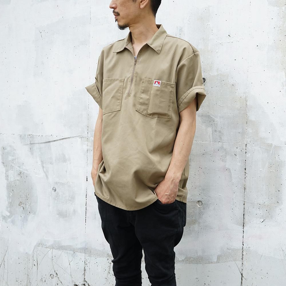 ベンデイビス 半袖 ワークシャツ BEN DAVIS HALF ZIP WORK SHIRTS S S 