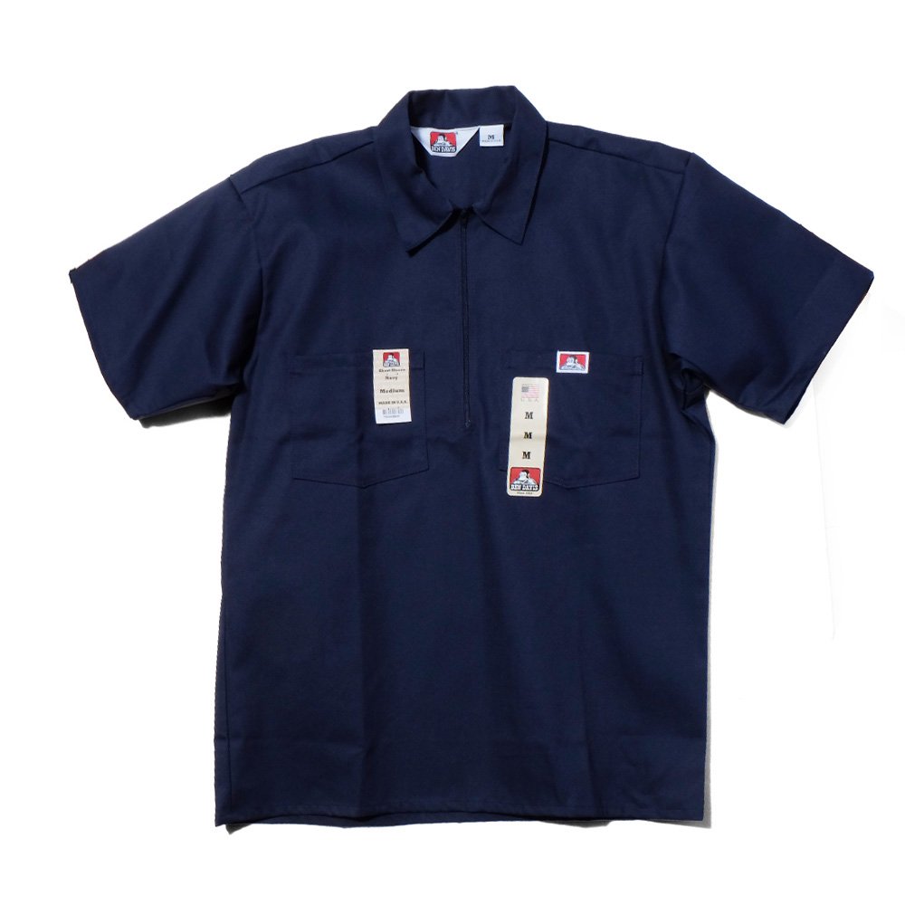 BEN DAVIS（ベンデイビス） 【SOLID HALF ZIP S/S SHIRTS】ハーフジップ半袖シャツ