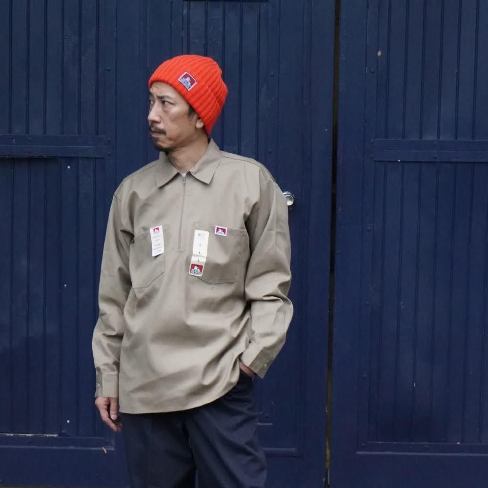 BEN DAVIS（ベンデイビス） SOLID HALF ZIP L/S SHIRTS