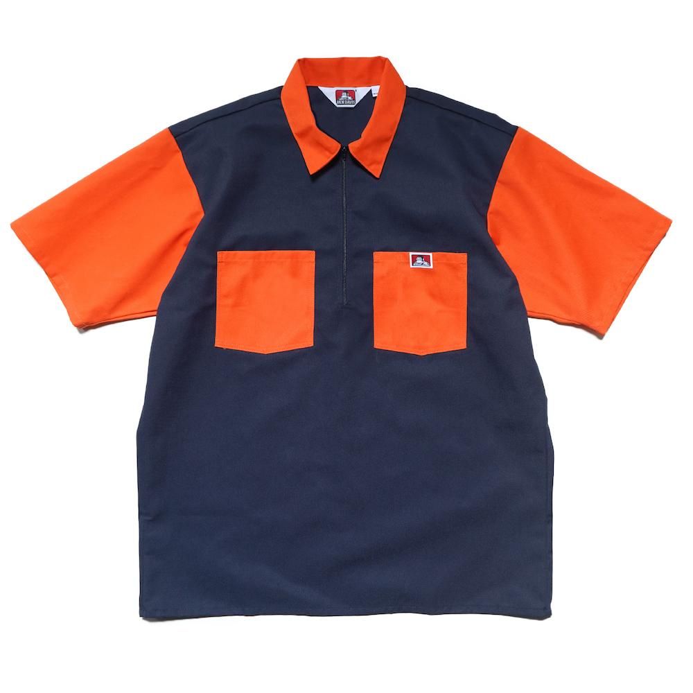 BEN DAVIS（ベンデイビス） 【2TONE COLOR HALF ZIP S/S SHIRTS