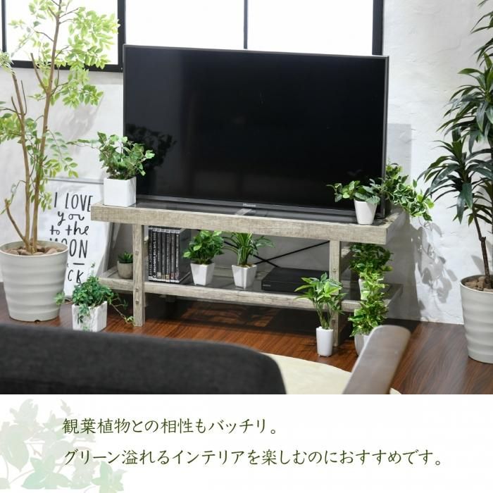 グリーンのある暮らし テレビ台 ガラス 古材 インテリア 40インチ