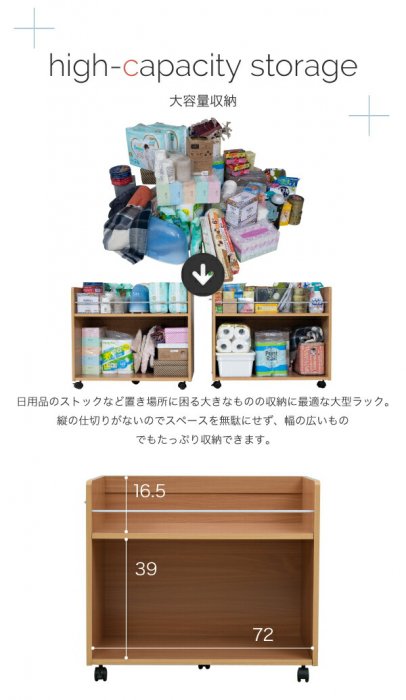 押入れ 収納 ラック 2個セット 幅38 奥行78 キャスター付き ワゴン