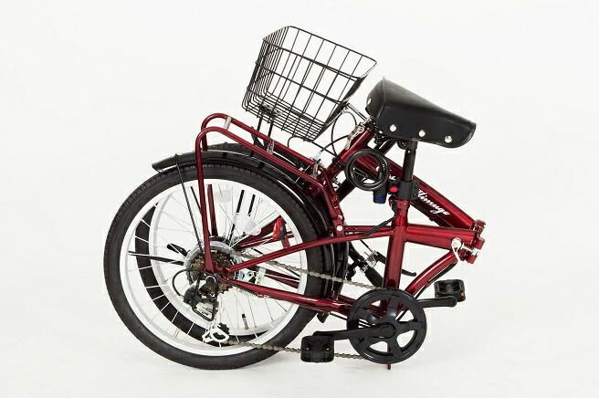 ミムゴ 折りたたみ自転車20インチ6段変速MG-CM206G-BK ブラック